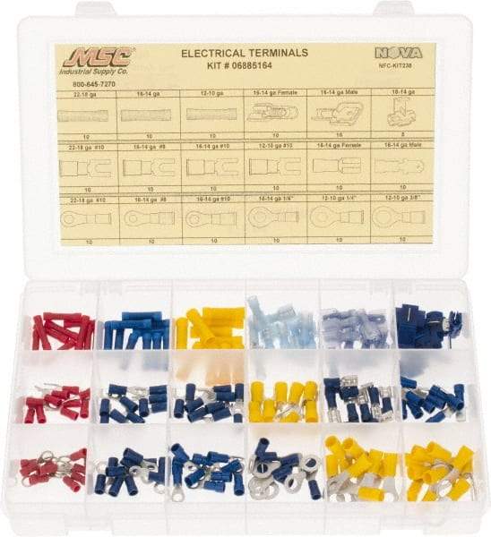 Value Collection - 175 Piece, Electrical Terminal Fastener Kit - Exact Industrial Supply