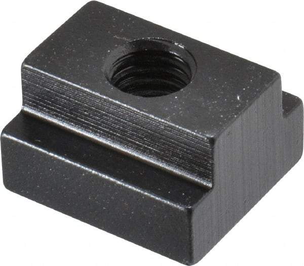 TE-CO - 1/2-13 Blind Tapped T Slot Nut - 11/16" Slot Width, 1-1/8 x 7/16" Base Width x Height, 1-1/4 x 3/4" OAL x Height - Exact Industrial Supply