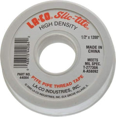 LA-CO - 1/2" Wide x 1,200" Long General Purpose Pipe Repair Tape - 3 mil Thick, -450 to 550°F, White - Exact Industrial Supply