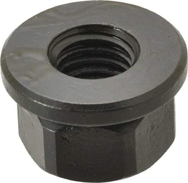 TE-CO - 5/8-11, 1-3/8" Flange Diam, 13/16" High, 1-1/16" Across Flats, Flange Nut - Grade 12L14 Steel, Black Oxide Finish, 3/16" Flange Height, TCMAI - Exact Industrial Supply