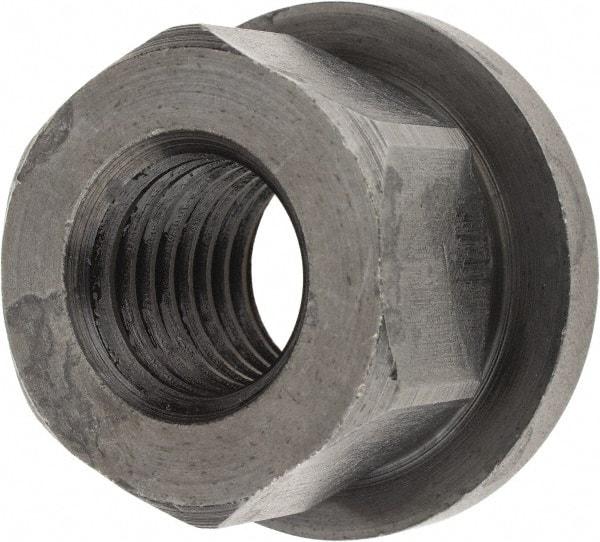 TE-CO - 3/4-10, 1-5/8" Flange Diam, 1" High, 1-1/4" Across Flats, Flange Nut - Grade 12L14 Steel, Black Oxide Finish, 1/4" Flange Height, TCMAI - Exact Industrial Supply