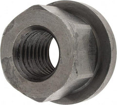 TE-CO - 3/4-10, 1-5/8" Flange Diam, 1" High, 1-1/4" Across Flats, Flange Nut - Grade 12L14 Steel, Black Oxide Finish, 1/4" Flange Height, TCMAI - Exact Industrial Supply