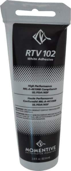 Momentive Performance Materials - 2.8 oz Tube White RTV Silicone Joint Sealant - 298.4°F Max Operating Temp, 20 min Tack Free Dry Time, Series RTV100 - Exact Industrial Supply