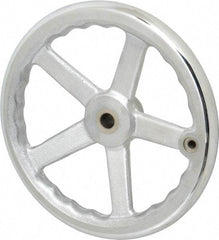 Gibraltar - 10", 5 Spoke Offset Handwheel - 0.622" Bore Diam, 1-7/8" Hub, Cast Iron, Chrome Plated Finish - Exact Industrial Supply