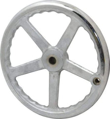 Gibraltar - 12", 5 Spoke Offset Handwheel - 0.622" Bore Diam, 2-5/32" Hub, Cast Iron, Chrome Plated Finish - Exact Industrial Supply