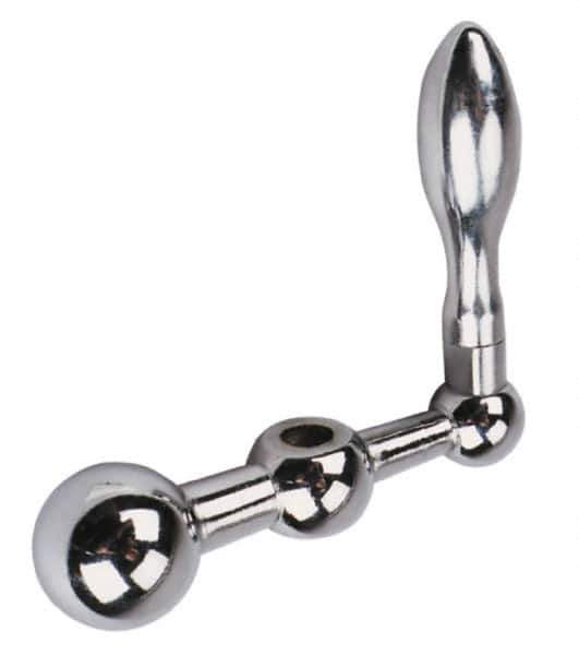 Gibraltar - 11/16" Hub Diam x 11/16" Hub Height Solid Crank Handle - 3/8" Reamed Bore, 1-1/4" Knob Diam, 3-1/4" High, 3-1/8" Center to Center, Steel - Exact Industrial Supply