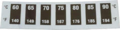 Tempil - 60°C Temp Indicating Label - 7 Ratings - Exact Industrial Supply