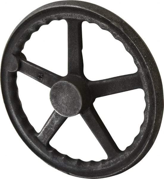 Gibraltar - 12", 3 Spoke Straight Handwheel - 2.4" Hub, Cast Iron, Plain Finish - Exact Industrial Supply