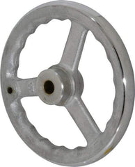 Gibraltar - 8", 3 Spoke Straight Handwheel - 1.8" Hub, Cast Iron, Chrome Plated Finish - Exact Industrial Supply