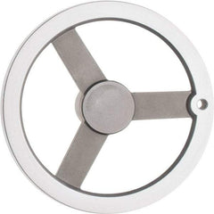 Value Collection - 8", 3 Spoke Straight Handwheel - 1.8" Hub, Aluminum, Chrome Plated Finish - Exact Industrial Supply