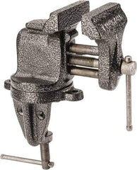 Columbian - 3" Jaw Width x 2-1/2" Jaw Opening Capacity, 2-5/8" Throat Depth, Bench & Pipe Combination Vise - 3/8" Max Pipe Capacity, Swivel Base, Clamp-On Attachment, Cast Iron - Exact Industrial Supply