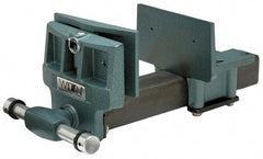 Wilton - 7" Jaw Width, 10" Jaw Opening, 4" Throat Depth, Cast Iron Woodworking Vise - 19.2" OAL x 10.2" OAW x 7.8" OAH, Rapid Action Spindle - Exact Industrial Supply