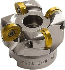 Seco - 3" Cut Diam, 0.394" Max Depth, 1" Arbor Hole, 4 Inserts, RP.. 2006 Insert Style, Indexable Copy Face Mill - 5,100 Max RPM, 2" High, Through Coolant - Exact Industrial Supply