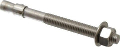 Red Head - 1/2" Diam, 1/2" Drill, 5-1/2" OAL, Wedge Expansion Concrete Anchor - 316 Stainless Steel, Hex Nut Head, Hex Drive, 3" Thread Length - Exact Industrial Supply