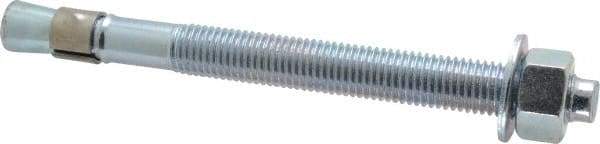 Red Head - 3/4 Inch Diameter, 3/4-10 Inch Thread, 8-1/2 Inch Overall Length, Grade 3, Wedge Expansion Concrete Anchor - Steel, Zinc Plated, 5-3/8 Inch Thread Length, Tie Wire Head, 3/4 Inch Drill - Exact Industrial Supply