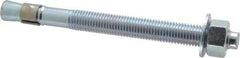Red Head - 3/4 Inch Diameter, 3/4-10 Inch Thread, 8-1/2 Inch Overall Length, Grade 3, Wedge Expansion Concrete Anchor - Steel, Zinc Plated, 5-3/8 Inch Thread Length, Tie Wire Head, 3/4 Inch Drill - Exact Industrial Supply