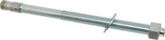 Red Head - 5/8 Inch Diameter, 5/8-11 Inch Thread, 10 Inch Overall Length, Grade 3, Wedge Expansion Concrete Anchor - Steel, Zinc Plated, 5-3/4 Inch Thread Length, Tie Wire Head, 5/8 Inch Drill - Exact Industrial Supply