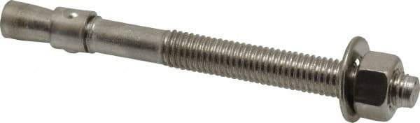 Red Head - 1/2" Diam, 1/2" Drill, 5-1/2" OAL, 1" Min Embedment Wedge Expansion Concrete Anchor - 304 Stainless Steel, Hex Nut Head, Hex Drive, 3" Thread Length - Exact Industrial Supply