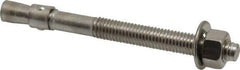 Red Head - 1/2" Diam, 1/2" Drill, 5-1/2" OAL, 1" Min Embedment Wedge Expansion Concrete Anchor - 304 Stainless Steel, Hex Nut Head, Hex Drive, 3" Thread Length - Exact Industrial Supply