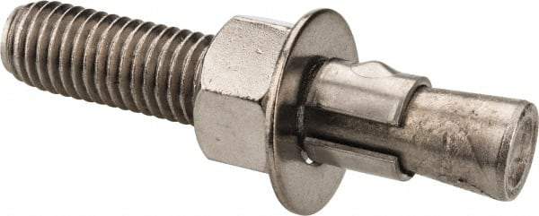Red Head - 5/8" Diam, 5/8" Drill, 3-1/2" OAL, 5/8" Min Embedment Wedge Expansion Concrete Anchor - 304 Stainless Steel, Hex Nut Head, Hex Drive, 1-3/4" Thread Length - Exact Industrial Supply