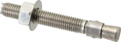 Red Head - 5/8" Diam, 5/8" Drill, 5" OAL, 2-1/2" Min Embedment Wedge Expansion Concrete Anchor - 304 Stainless Steel, Hex Nut Head, Hex Drive, 3-1/4" Thread Length - Exact Industrial Supply