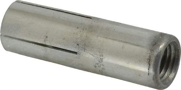 Red Head - 1" Diam, 1" Drill, 1" Min Embedment Drop-In Concrete Anchor - Grade 3 Steel, Zinc-Plated Finish, Flat Head, Slotted Drive, 1-1/4" Thread Length - Exact Industrial Supply