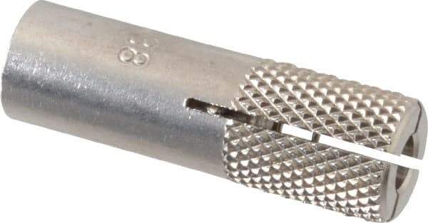 Red Head - 1/2" Diam, 1/2" Drill, 1-1/2" Min Embedment Drop-In Concrete Anchor - 303, 18-8 Stainless Steel, Slotted Drive, 1/2" Thread Length - Exact Industrial Supply