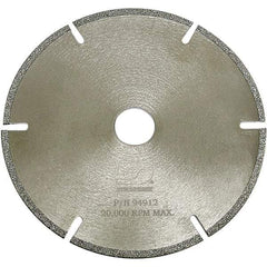 Dynabrade - 4-1/2" Diam, 3/8" Arbor Hole Diam, 6 Tooth Wet & Dry Cut Saw Blade - Diamond-Tipped, Standard Round Arbor - Exact Industrial Supply