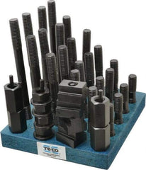 TE-CO - 38 Piece, 5/8-11 Stud, 13/16" T Slot, T Nut & Stud Kit - 1-1/4" T-Slot Nut Width, 3, 4, 5, 6, 7, 8" Stud Lengths - Exact Industrial Supply