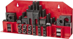 Value Collection - 52 Piece Fixturing Step Block & Clamp Set with 1" Step Block, 3/4" T-Slot, 5/8-11 Stud Thread - 1-1/4" Nut Width, 3, 4, 5, 6, 7 & 8" Stud Lengths - Exact Industrial Supply