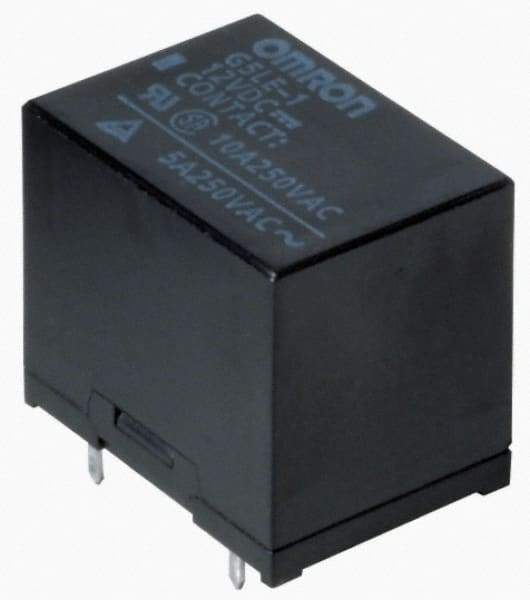 Omron - 5 Pins, Standard Electromechanical PCB General Purpose Relay - 8 Amp at 30 VDC, SPDT, 12 VDC, 22.5mm Wide x 19mm High x 16.5mm Deep - Exact Industrial Supply