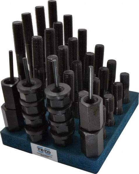 TE-CO - 41 Piece, 3/4-10 Stud, T Nut & Stud Kit - 3, 4, 5, 6, 7, 8" Stud Lengths - Exact Industrial Supply