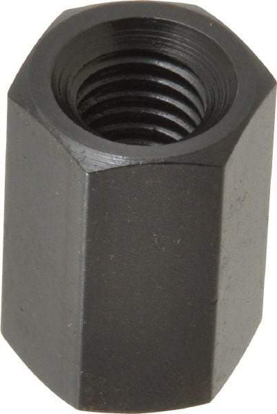 TE-CO - M10x1.50 Metric Coarse, 24mm OAL Steel Standard Coupling Nut - Black Oxide Coated, 16mm Width Across Flats - Exact Industrial Supply