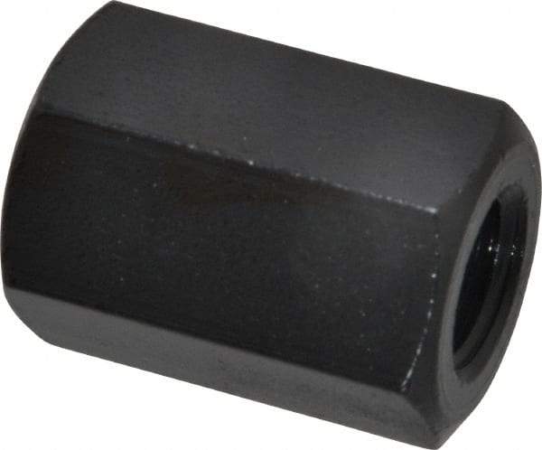 TE-CO - M16x2.00 Metric Coarse, 40mm OAL Steel Standard Coupling Nut - Black Oxide Coated, 27mm Width Across Flats - Exact Industrial Supply