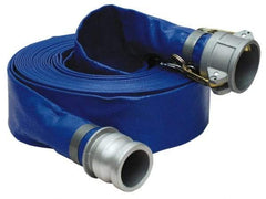 Alliance Hose & Rubber - -5 to 130°F, 2" Inside x 2" Outside Diam, PVC Liquid Suction & Discharge Hose - Blue, 50' Long, 80 psi Working Pressure - Exact Industrial Supply