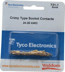 Tyco/Amp - 25 Piece, Socket Contact Connector Kit - 24 to 20 AWG Compatible Wire Size - Exact Industrial Supply