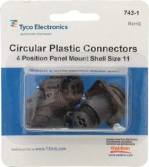 Tyco/Amp - Panel Mount Plug and Receptacle Kit - 11 to 4 AWG Compatible Wire Size - Exact Industrial Supply