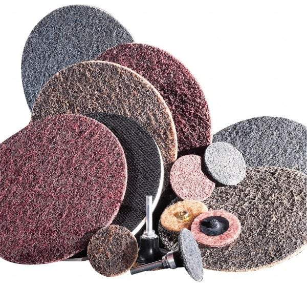 3M - 27" Diam, Aluminum Oxide Hook & Loop Disc - Coarse Grade, Nonwoven, A Weight Backing, Series SC-DH - Exact Industrial Supply