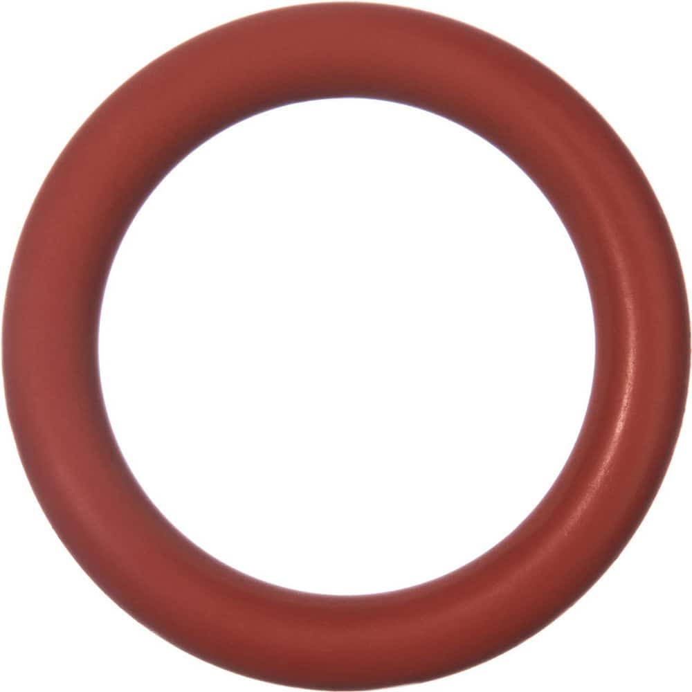 O-Ring: 25 mm ID x 27 mm OD, 2 mm Thick, Silicone Round Cross Section, Shore 70A, Red