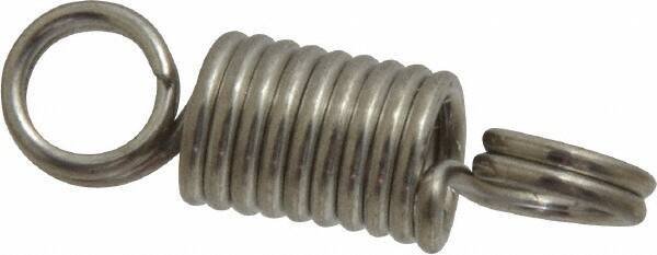 Made in USA - 9/32" OD, 8.99 Lb Max Load, 1-17/64" Max Ext Len, 0.041" Wire Diam Extension Spring - 28.21 Lb/In Rating - Exact Industrial Supply