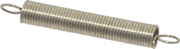 Made in USA - 1/4" OD, 3.01 Lb Max Load, 3-3/16" Max Ext Len, 0.028" Wire Diam Extension Spring - 1.76 Lb/In Rating - Exact Industrial Supply