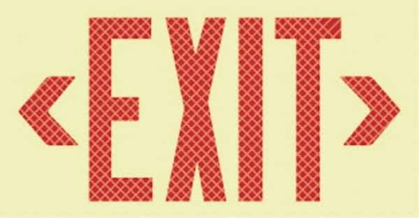 NMC - Exit, Plastic Exit Sign - 13" Wide x 7-1/2" High, Reflective - Exact Industrial Supply