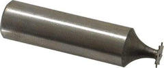 Made in USA - 5/16" Diam x 1/64" Face Width, High Speed Steel, 8 Teeth, Shank Connection Woodruff Keyseat Cutter - Uncoated, 2-1/16" OAL x 1/2" Shank, Straight Teeth - Exact Industrial Supply