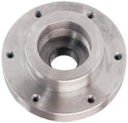 Buck Chuck Company - Adapter Back Plate for 6" Diam Self Centering Lathe Chucks - 2-3/16 - 10 Mount, 2.192" Through Hole Diam, 4.906mm ID, 6-1/2" OD, 0.947" Flange Height, Steel - Exact Industrial Supply