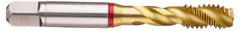 Guhring - #5-44 UNF 3 Flute 2B Modified Bottoming Spiral Flute Tap - Powdered Metal, TiN Finish, 2.205" OAL, Right Hand Flute, Right Hand Thread, Series 3995 - Exact Industrial Supply