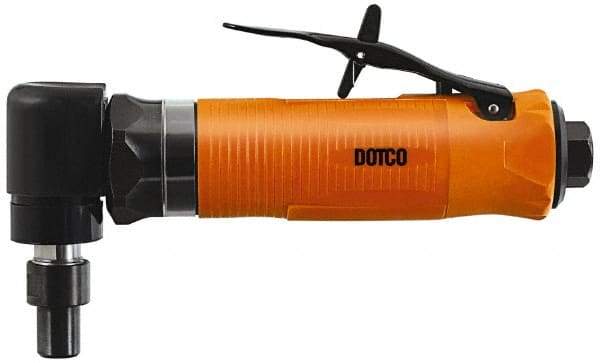 Dotco - 1/4" Collet, Angle Handle, Air Angle Die Grinder - 20,000 RPM, Rear Exhaust, 23 CFM, 0.4 hp, 90 psi, 1/4" Inlet - Exact Industrial Supply