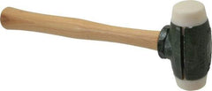 Garland - 2 Lb Head 1-1/2" Face Nylon Split Head Hammer - 12-1/2" OAL, Wood Handle - Exact Industrial Supply