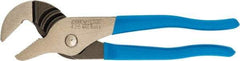 Channellock - 8" OAL, 1-1/2" Max Capacity, 4 Position Tongue & Groove Pliers - Straight Jaws, Smooth Head, Plastic Dipped Handles - Exact Industrial Supply