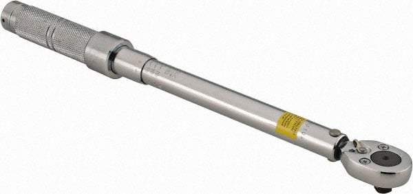 Proto - 3/8" Drive Mil Spec Micrometer Torque Wrench - 16 Ft/Lb to 80 Ft/Lb Torque, 15-1/2" OAL, Ratchet Head - Exact Industrial Supply