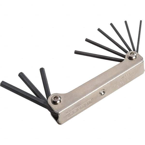 Proto - Hex Key Sets - 9PC 4/64"-1/4" FOLDING HEX KEY SET - Exact Industrial Supply